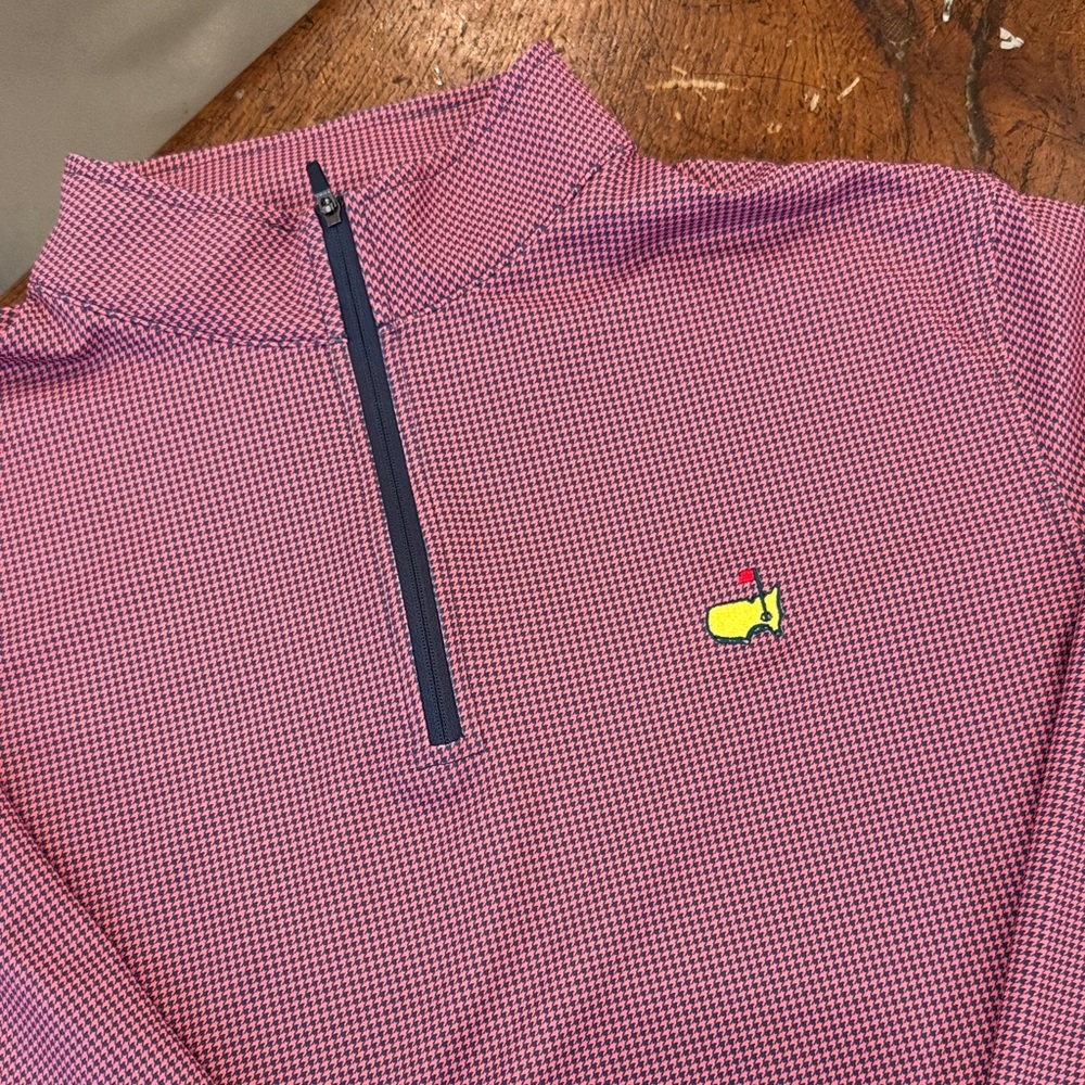 Peter Millar Pink Micro-Check Performance Quarter… - image 2